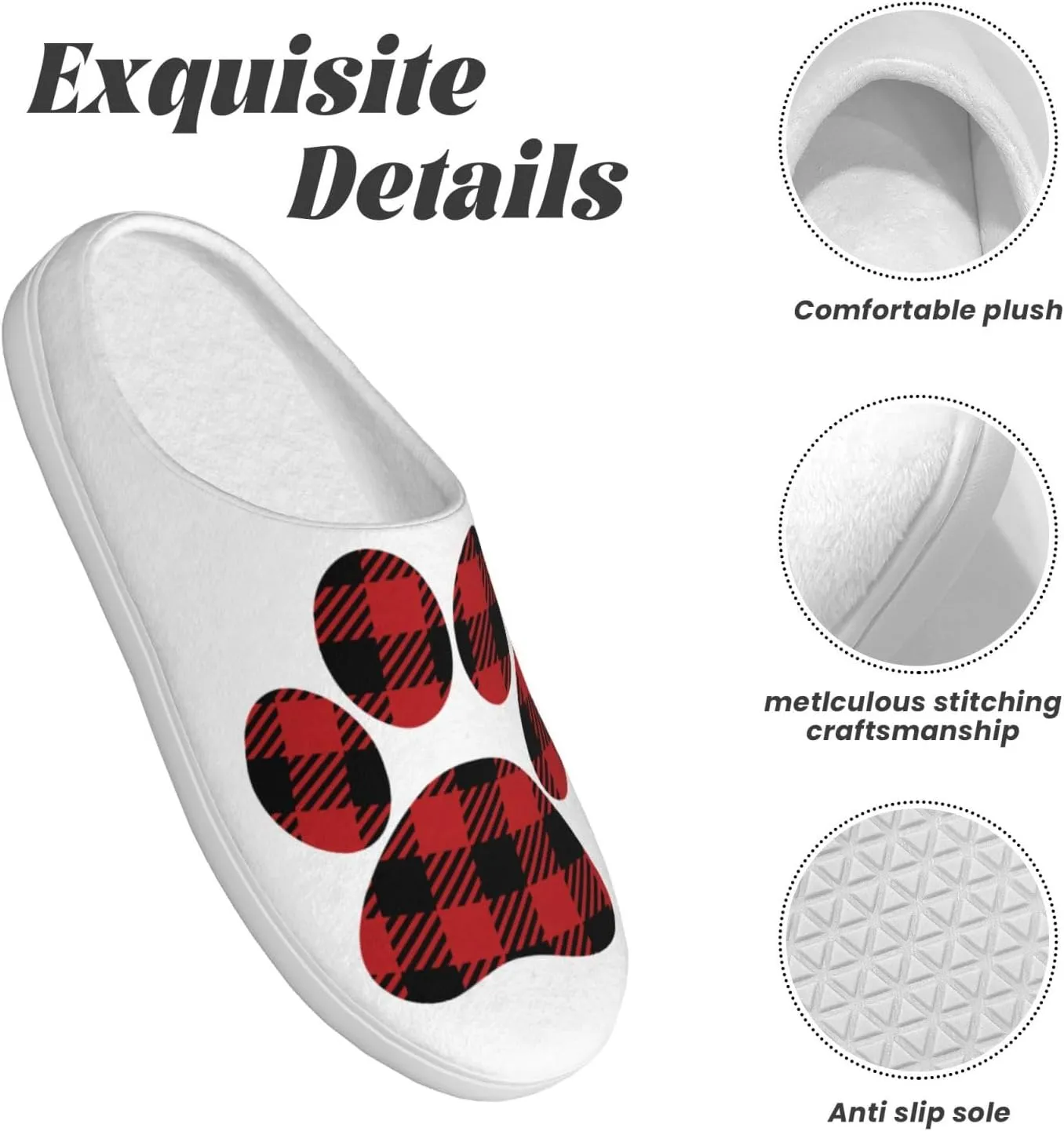 Unisex Warm Slippers Non-Slip Winter Fluffy Slippers Slip-On Plush Slippers Bedroom Slippers House Shoes For Men Women