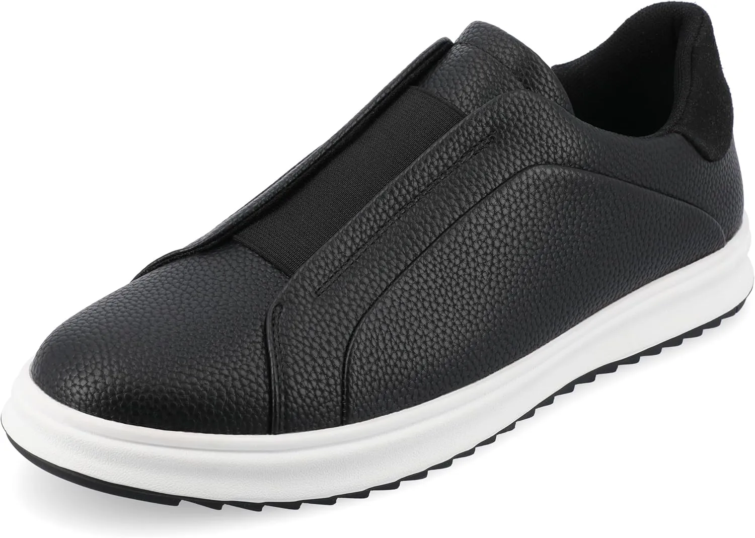 Vance Mens Matteo Slip-on Textured Sneaker Tru Comfort Foam Round Toe Rubber Sole Casual Fashion Shoes Black 11 Medium MENS US