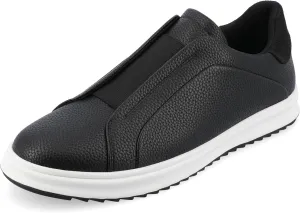 Vance Mens Matteo Slip-on Textured Sneaker Tru Comfort Foam Round Toe Rubber Sole Casual Fashion Shoes Black 11 Medium MENS US