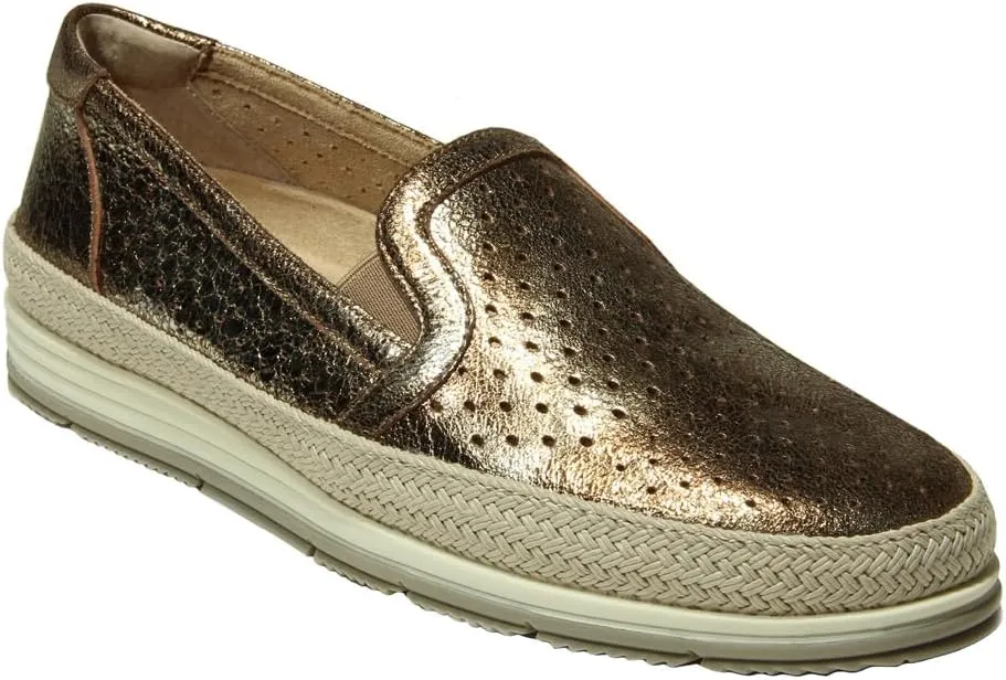 VANELi Womens Qabic Metallic Perforated Slip On Sneakers Shoes Casual - Gold