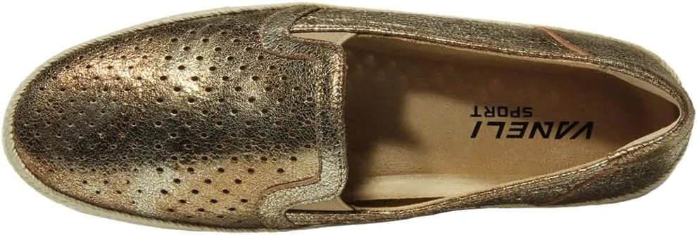 VANELi Womens Qabic Metallic Perforated Slip On Sneakers Shoes Casual - Gold