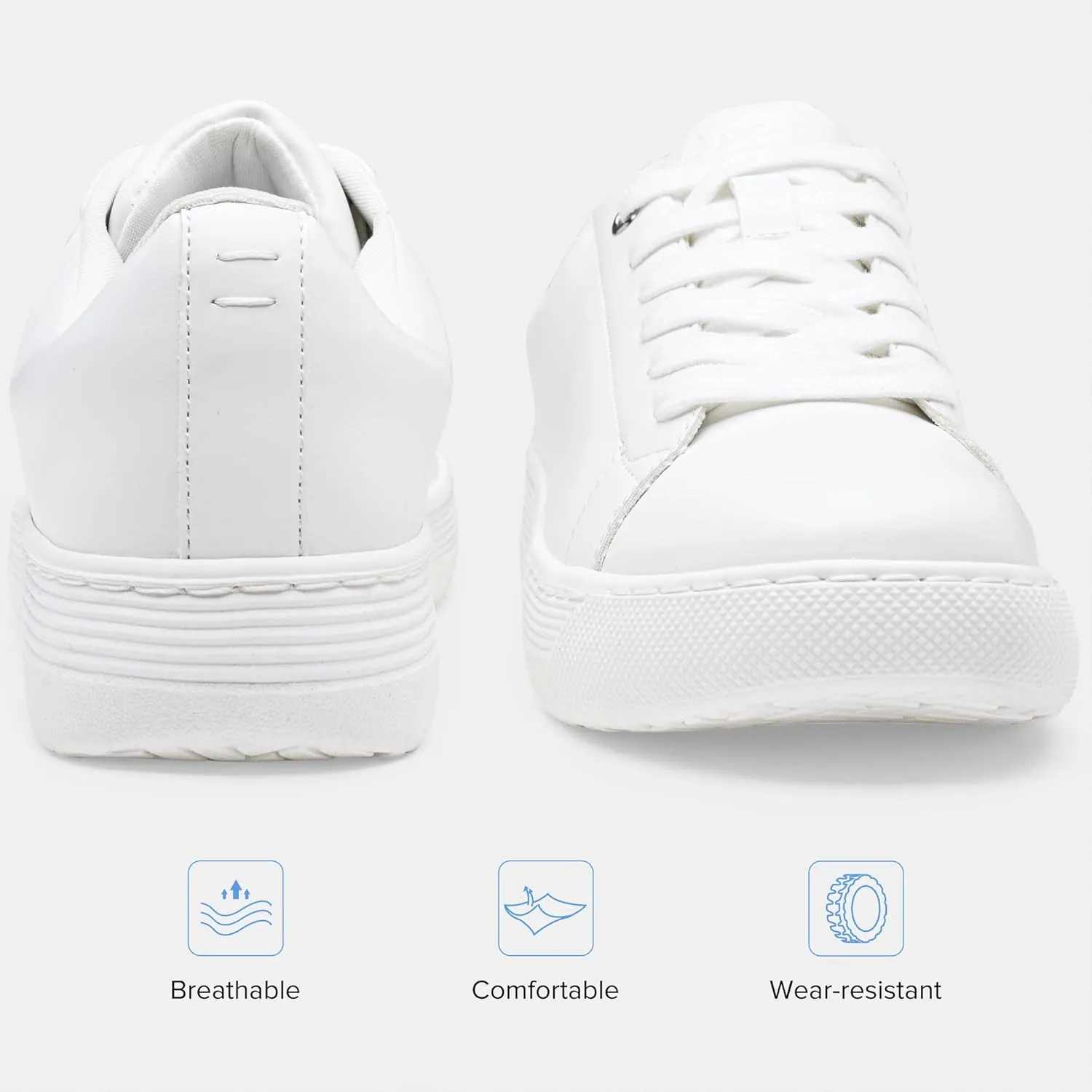 Vepose White Casual Walking Sneakers for Women Fashion Comfortable Slip On Low Top 8013 Shoes