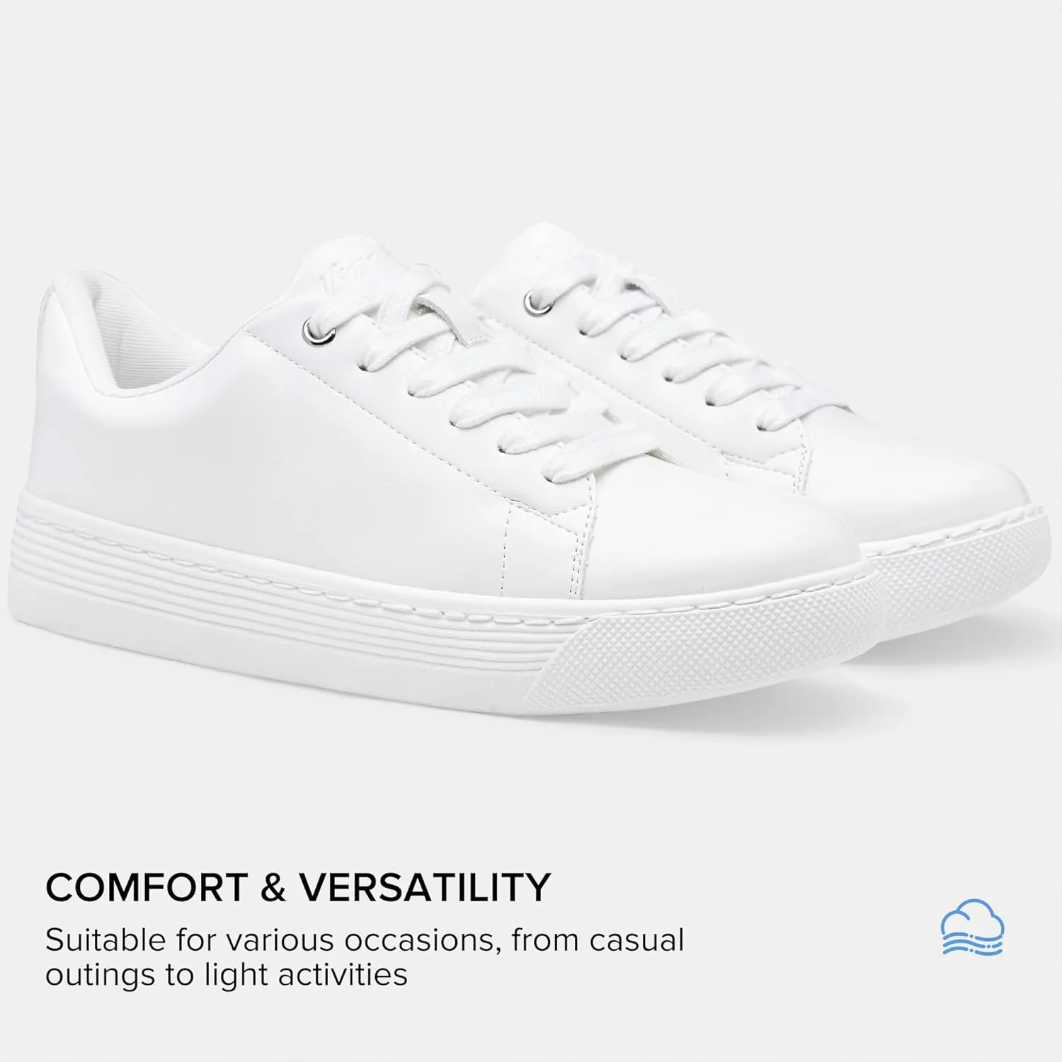 Vepose White Casual Walking Sneakers for Women Fashion Comfortable Slip On Low Top 8013 Shoes