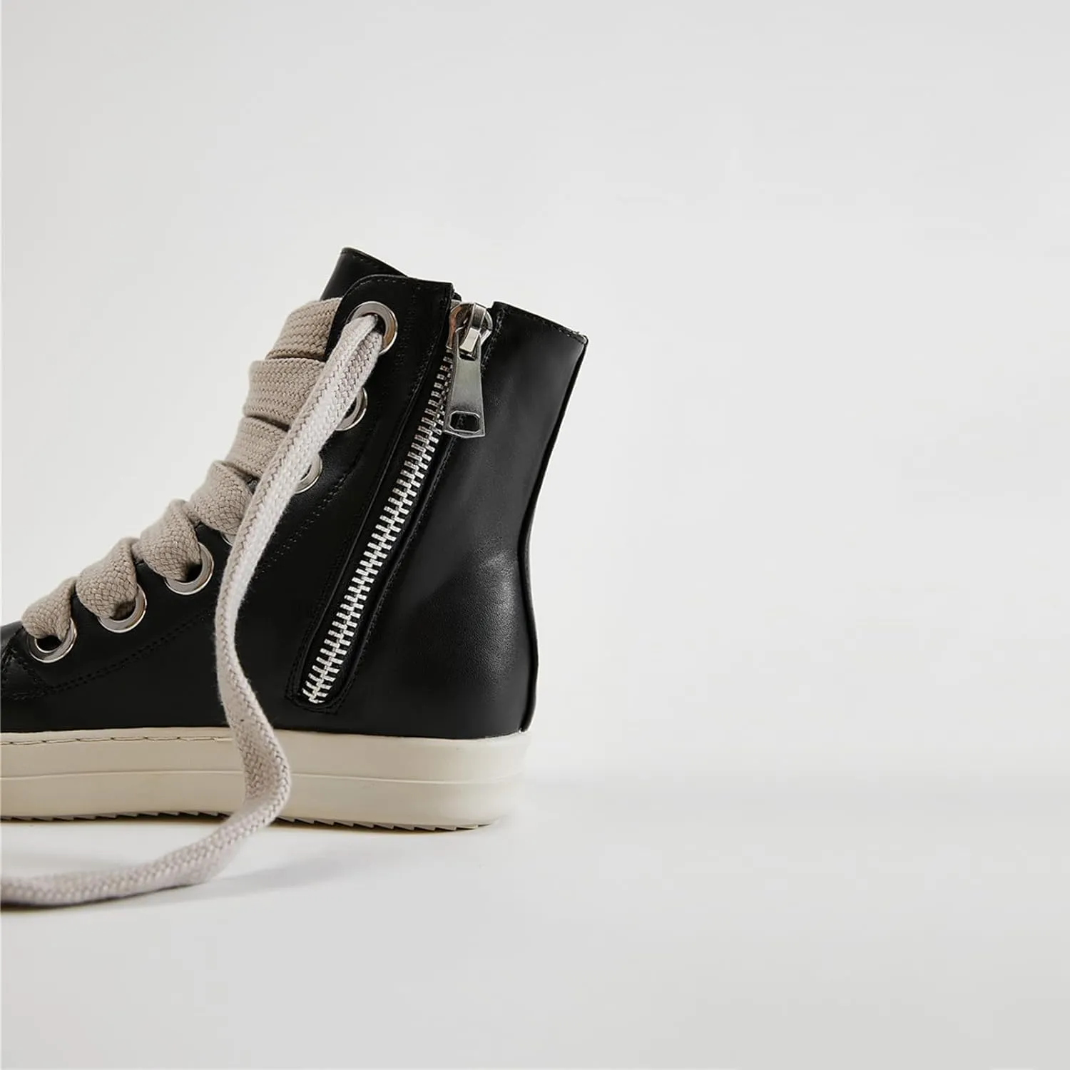 Vertundy Womens Platform High Top Sneakers X-Wide Lace Up Fashion Zipper Pu Leather Round Toe Comfortable Sneaker Shoes