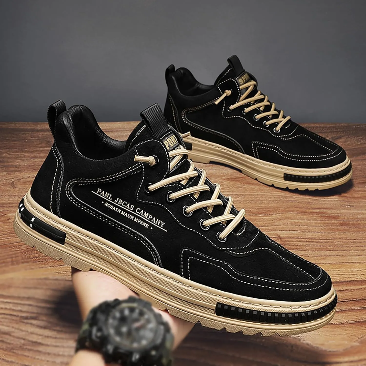 VESNIBA Non Slip Work Shoes for Men Fashion Walking Sneakers Kitchen Chef Shoe Comfortable Leather Casual Mens Sneaker