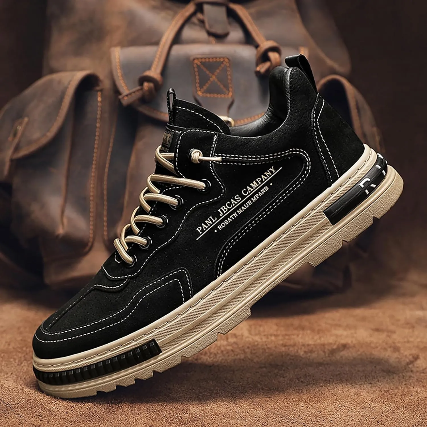 VESNIBA Non Slip Work Shoes for Men Fashion Walking Sneakers Kitchen Chef Shoe Comfortable Leather Casual Mens Sneaker