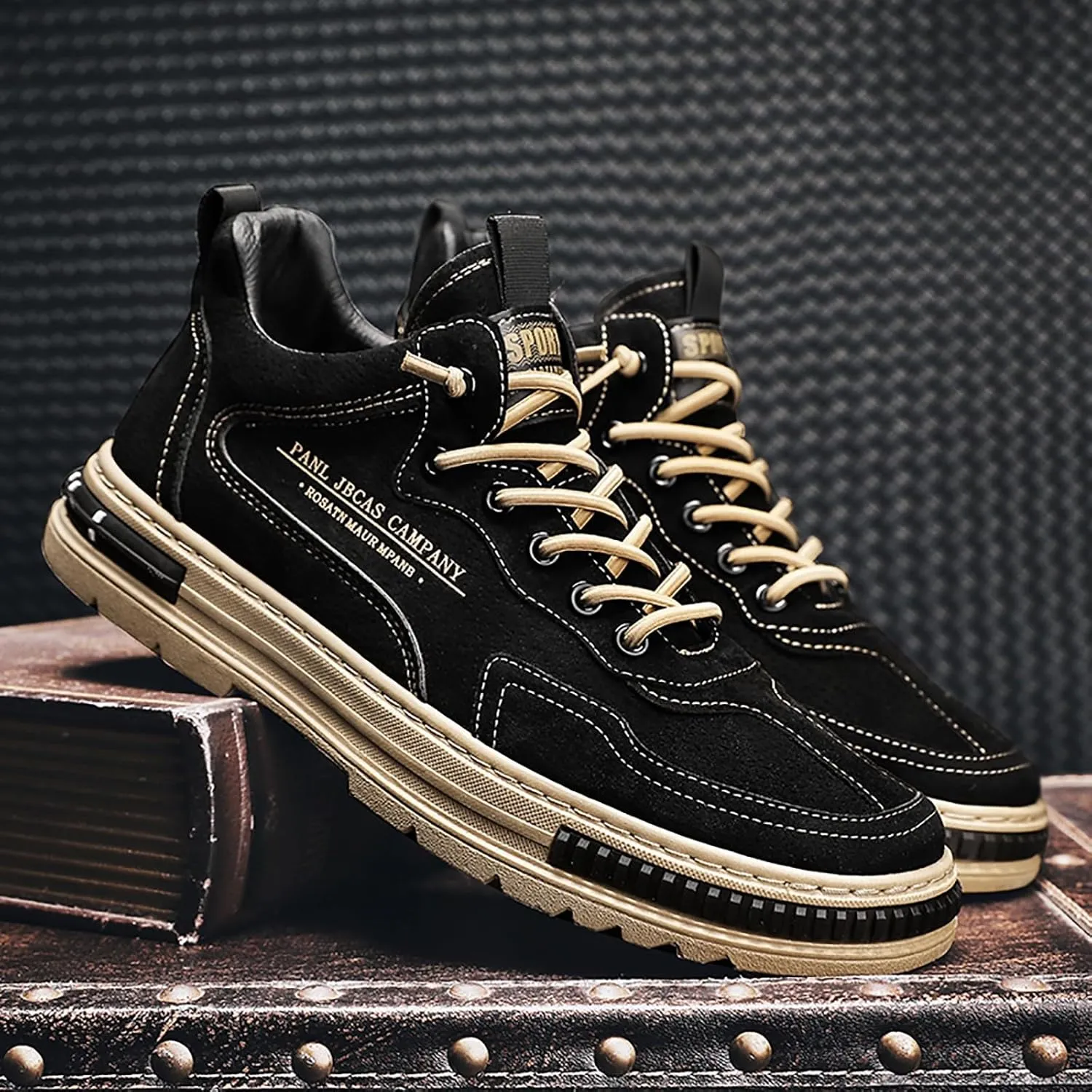 VESNIBA Non Slip Work Shoes for Men Fashion Walking Sneakers Kitchen Chef Shoe Comfortable Leather Casual Mens Sneaker