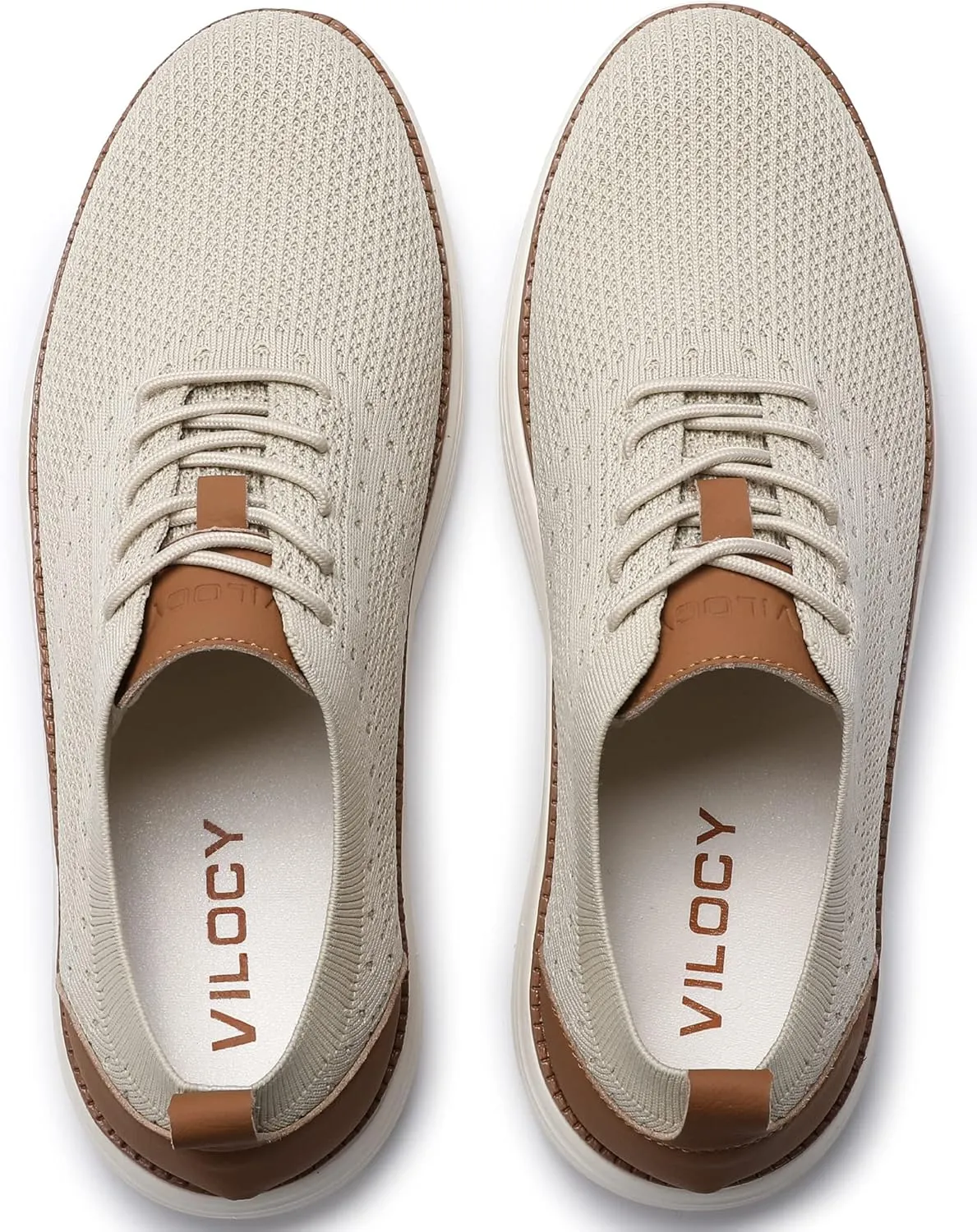 VILOCY Men's Casual Dress Sneakers Oxfords Business Mesh Breathable Walking Shoes Tennis Comfortable