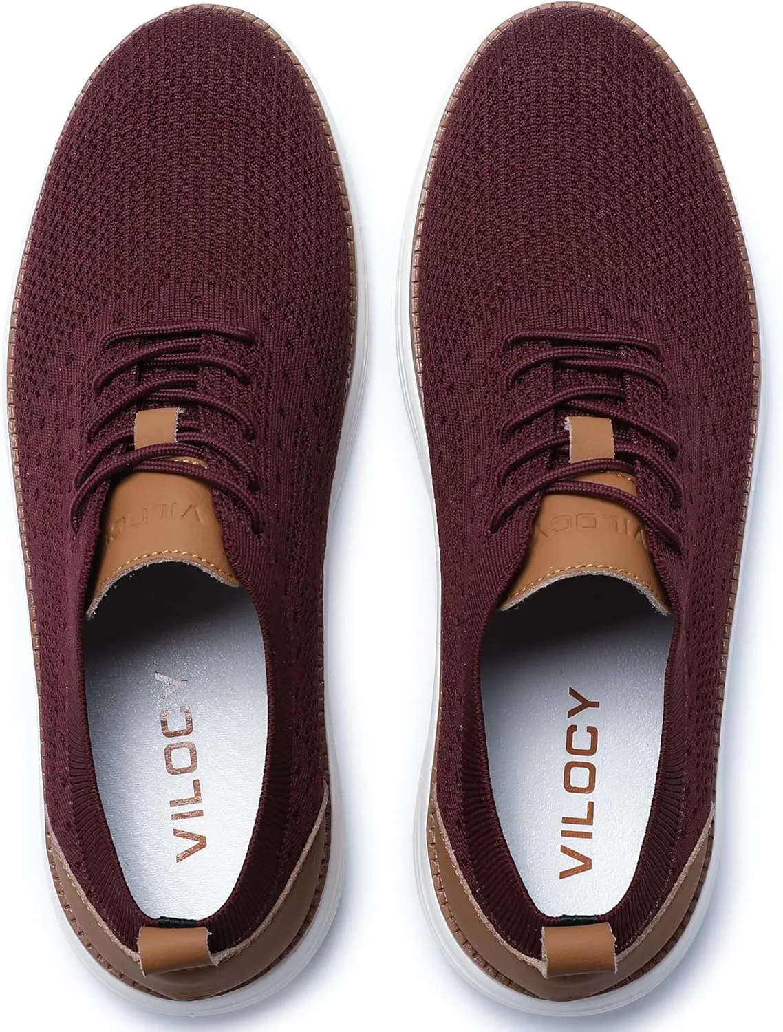 VILOCY Men's Casual Dress Sneakers Oxfords Business Mesh Breathable Walking Shoes Tennis Comfortable