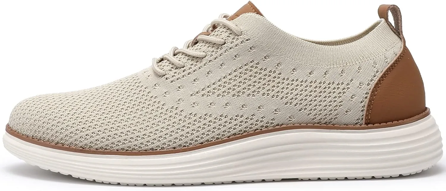 VILOCY Men's Casual Dress Sneakers Oxfords Business Mesh Breathable Walking Shoes Tennis Comfortable