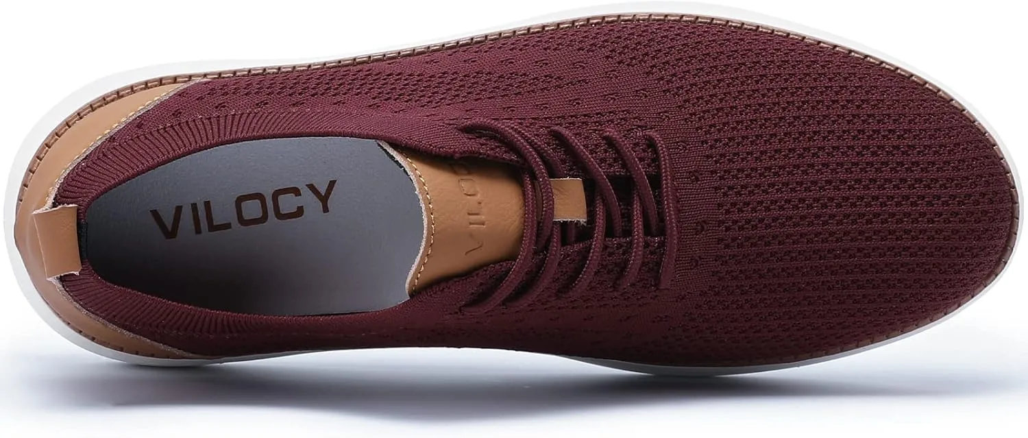 VILOCY Men's Casual Dress Sneakers Oxfords Business Mesh Breathable Walking Shoes Tennis Comfortable