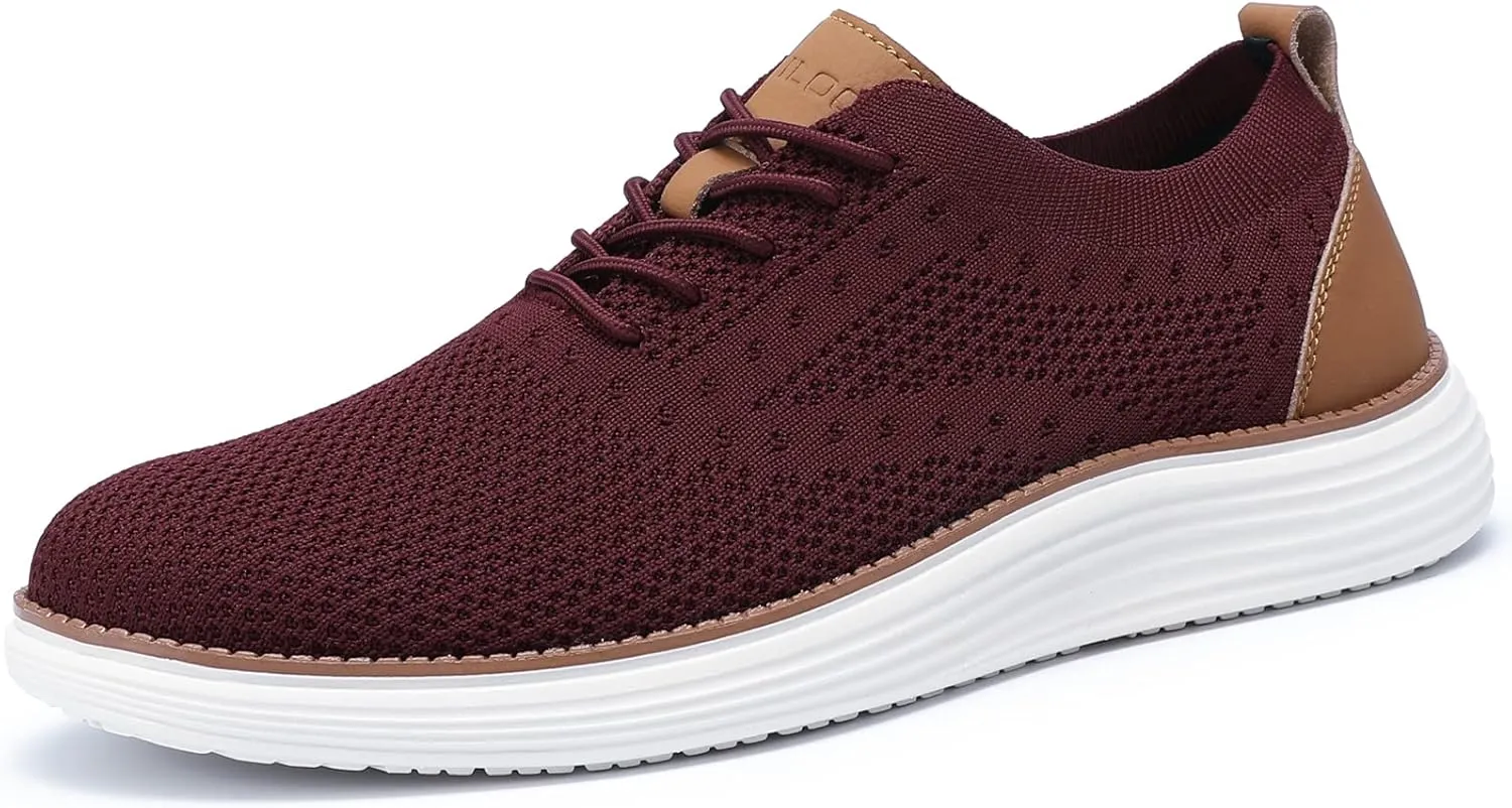 VILOCY Men's Casual Dress Sneakers Oxfords Business Mesh Breathable Walking Shoes Tennis Comfortable