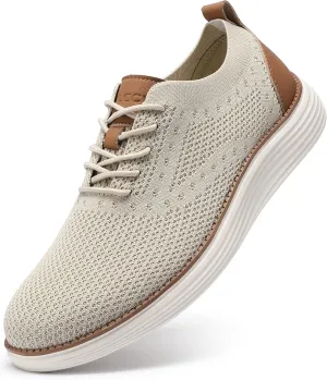VILOCY Men's Casual Dress Sneakers Oxfords Business Mesh Breathable Walking Shoes Tennis Comfortable
