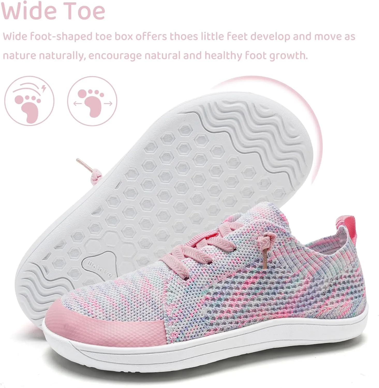 WateLves Toddler Little Kids Wide Barefoot Shoes Boys Girls Minimalist Sneakers Lightweight Breathable Walking Shoes | Naturally Splay | Flexible Fit