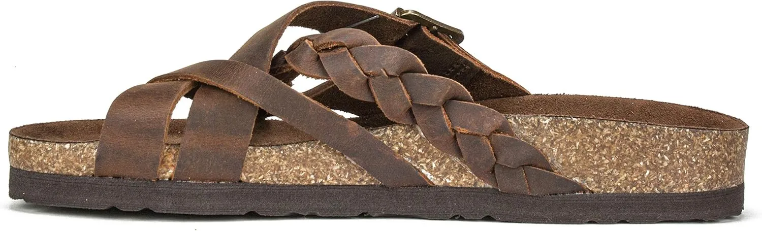 WHITE MOUNTAIN Women's Harrington Braided Signature Comfort-Molded Footbed Sandal