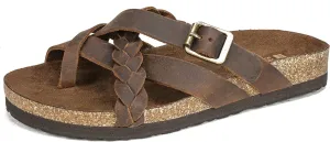 WHITE MOUNTAIN Women's Harrington Braided Signature Comfort-Molded Footbed Sandal