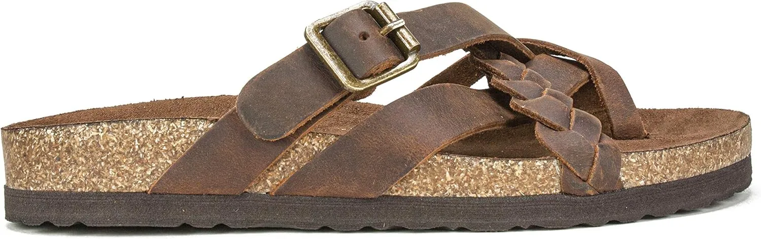 WHITE MOUNTAIN Women's Harrington Braided Signature Comfort-Molded Footbed Sandal