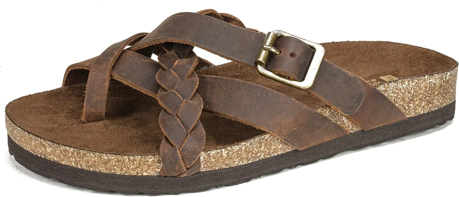 WHITE MOUNTAIN Women's Harrington Braided Signature Comfort-Molded Footbed Sandal