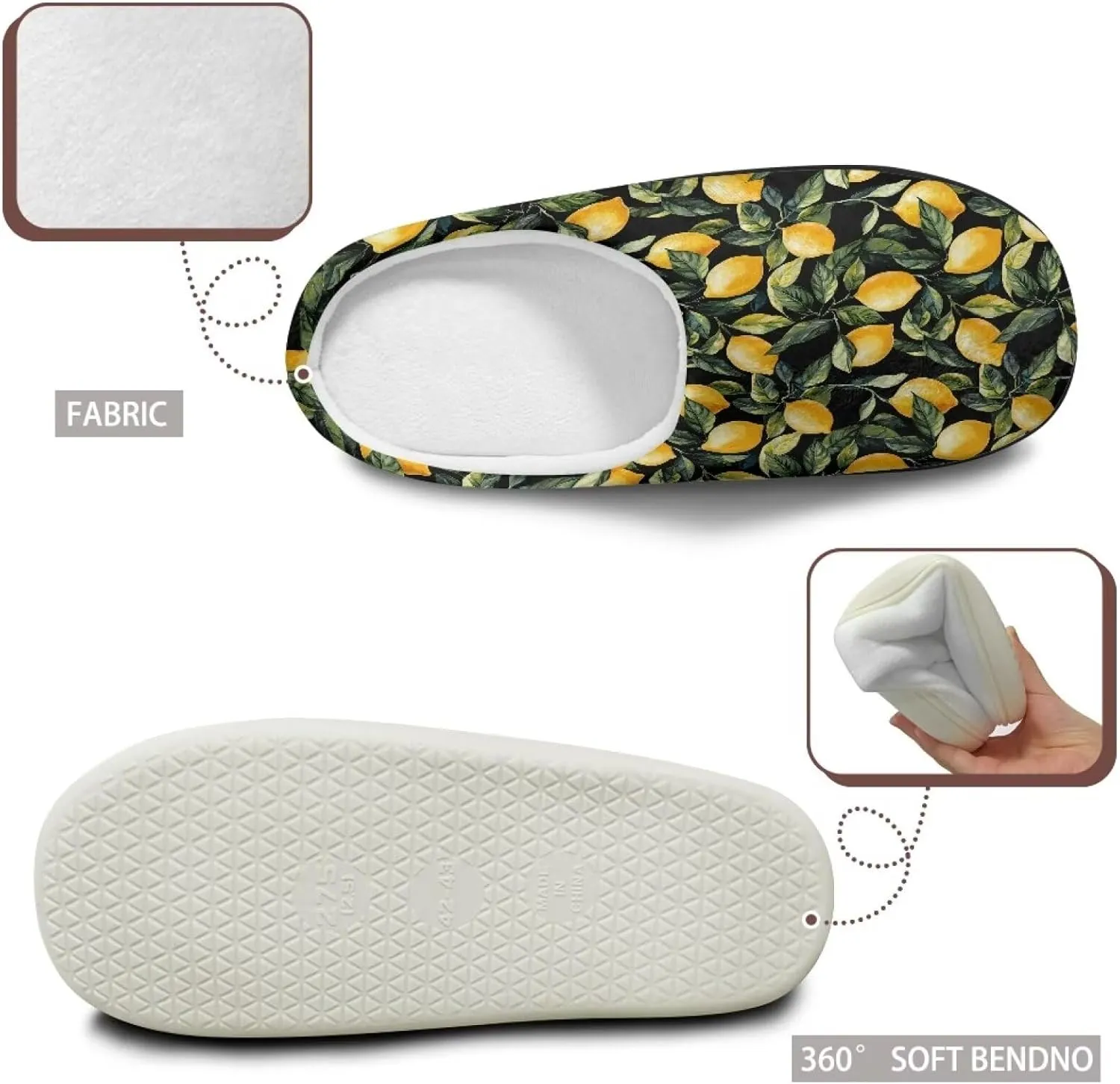 Winter Slippers for Women Men Lightweight Slip-on House Slippers Indoor Fluffy Shoes Size 34-50