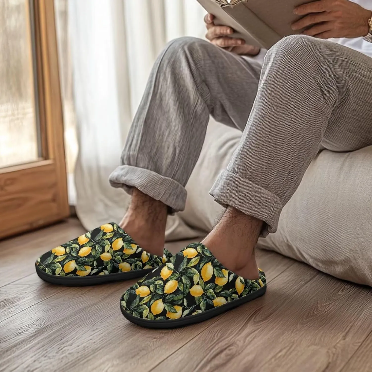 Winter Slippers for Women Men Lightweight Slip-on House Slippers Indoor Fluffy Shoes Size 34-50