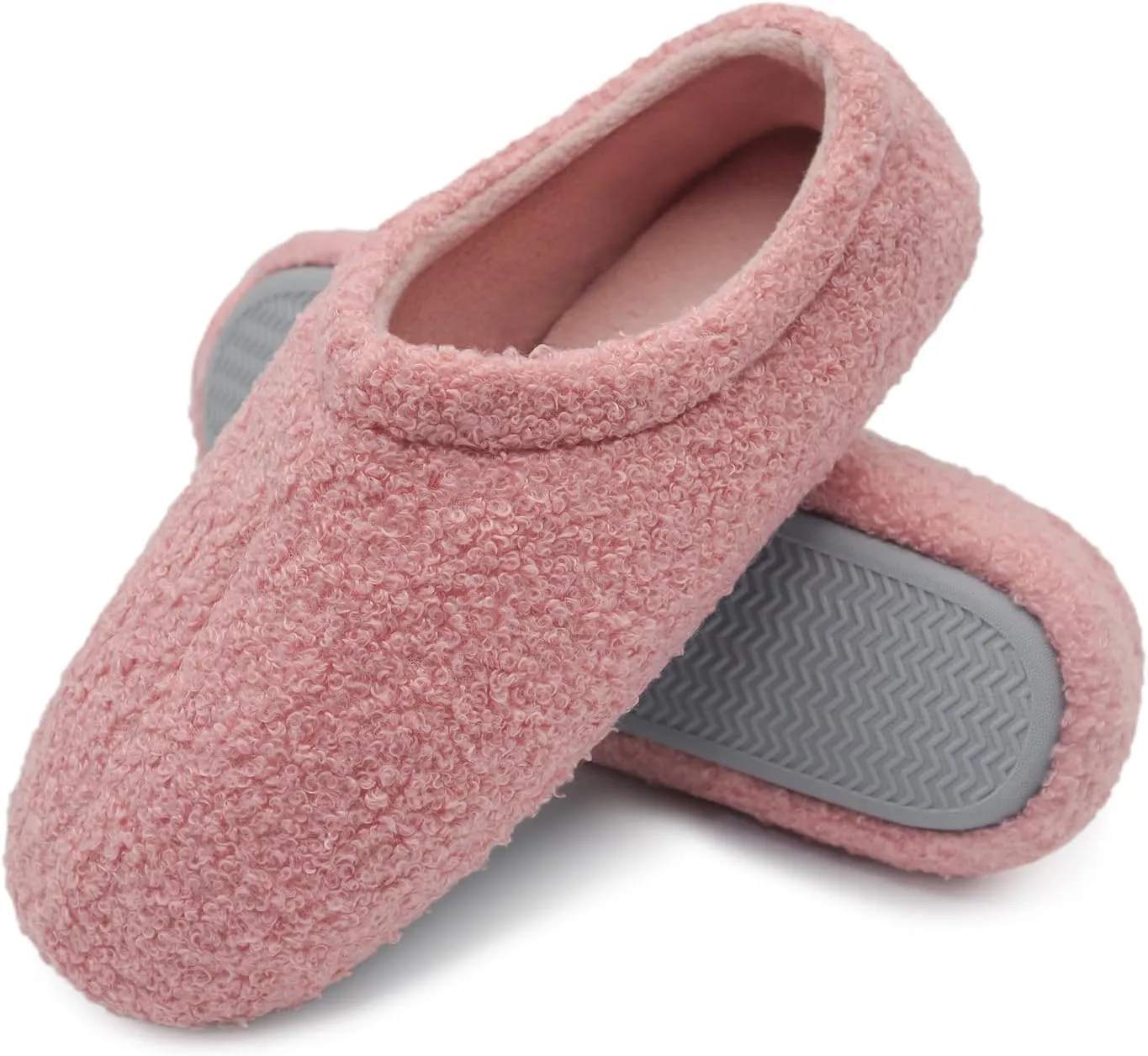 Women Home Fuzzy Slippers - Memory Slip-on Foam House Fur Soft Warm Slippers US5-12 B（M）