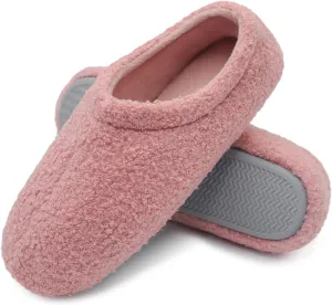Women Home Fuzzy Slippers - Memory Slip-on Foam House Fur Soft Warm Slippers US5-12 B（M）