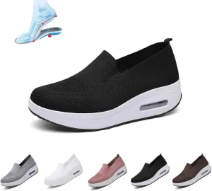 Women Orthopedic Sneakers Mesh Platform Wedge Sneakers Slip On Breathable Lightweight Fashion Sneakers Loafers Walking Shoes