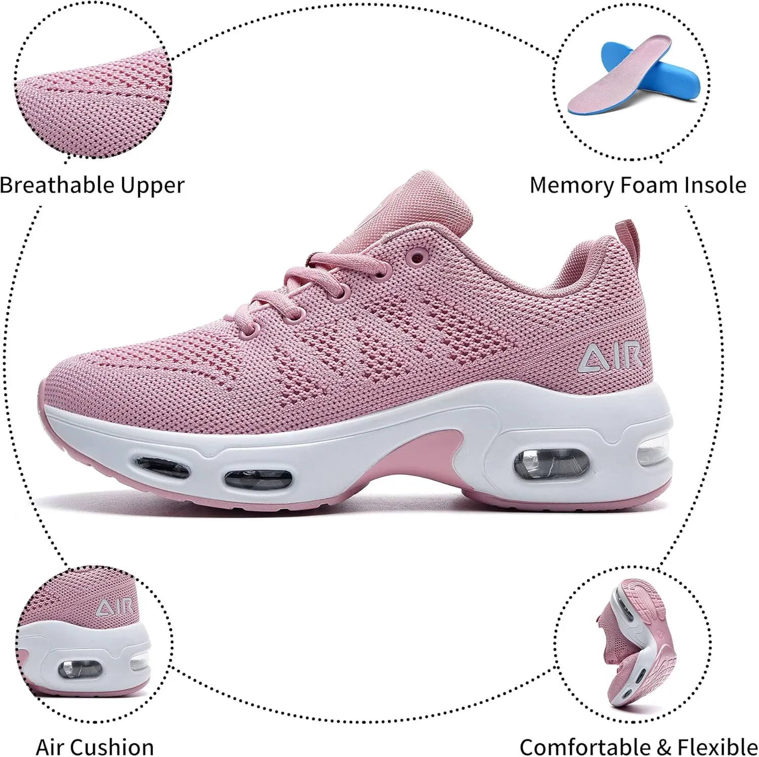 Women’s Air Running Shoes Walking Tennis Fashion Sneakers Casual Comfortable Breathable Jogging Shoes
