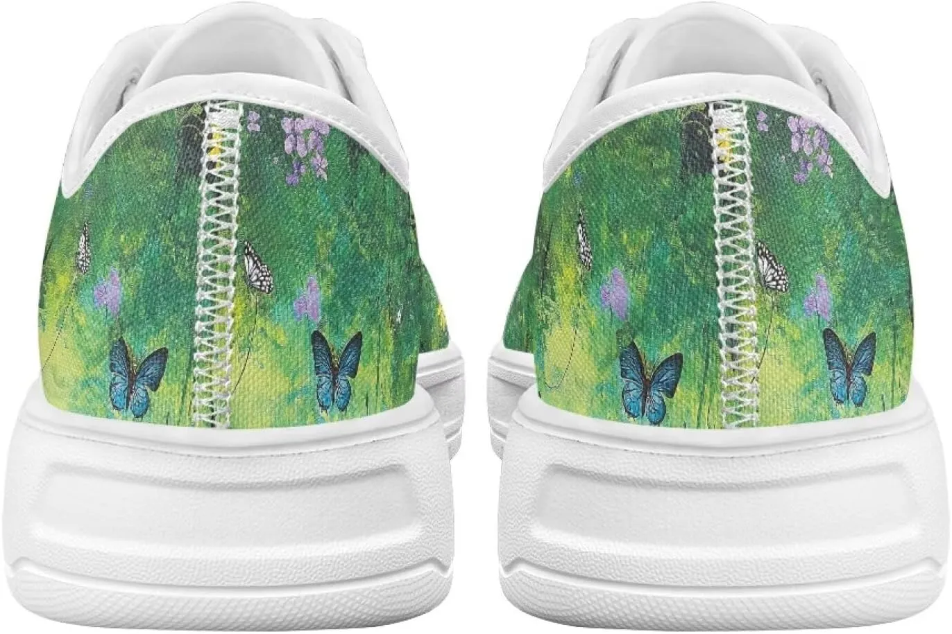 Womens Canvas Slip-On Shoes Lightweight Comfort Sneakers for Casual Wear Soft Cushioned Insole for Athletic Size 6-13.5 White Sole