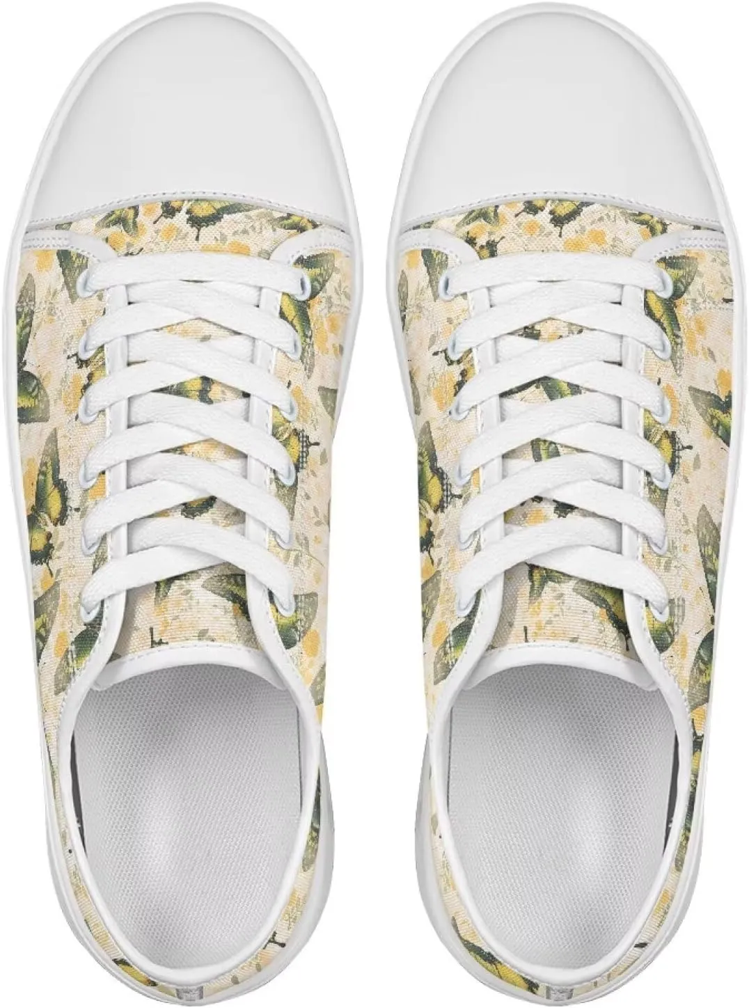 Womens Canvas Slip-On Shoes Lightweight Comfort Sneakers for Casual Wear Soft Cushioned Insole for Athletic Size 6-13.5 White Sole