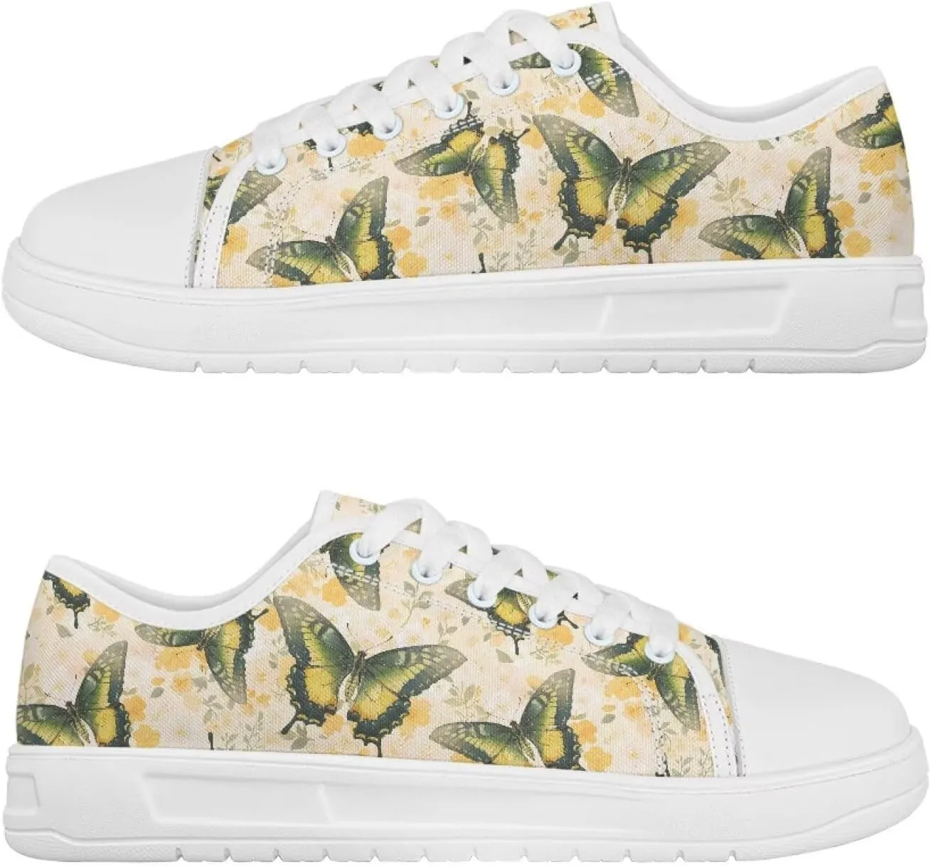 Womens Canvas Slip-On Shoes Lightweight Comfort Sneakers for Casual Wear Soft Cushioned Insole for Athletic Size 6-13.5 White Sole