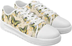Womens Canvas Slip-On Shoes Lightweight Comfort Sneakers for Casual Wear Soft Cushioned Insole for Athletic Size 6-13.5 White Sole