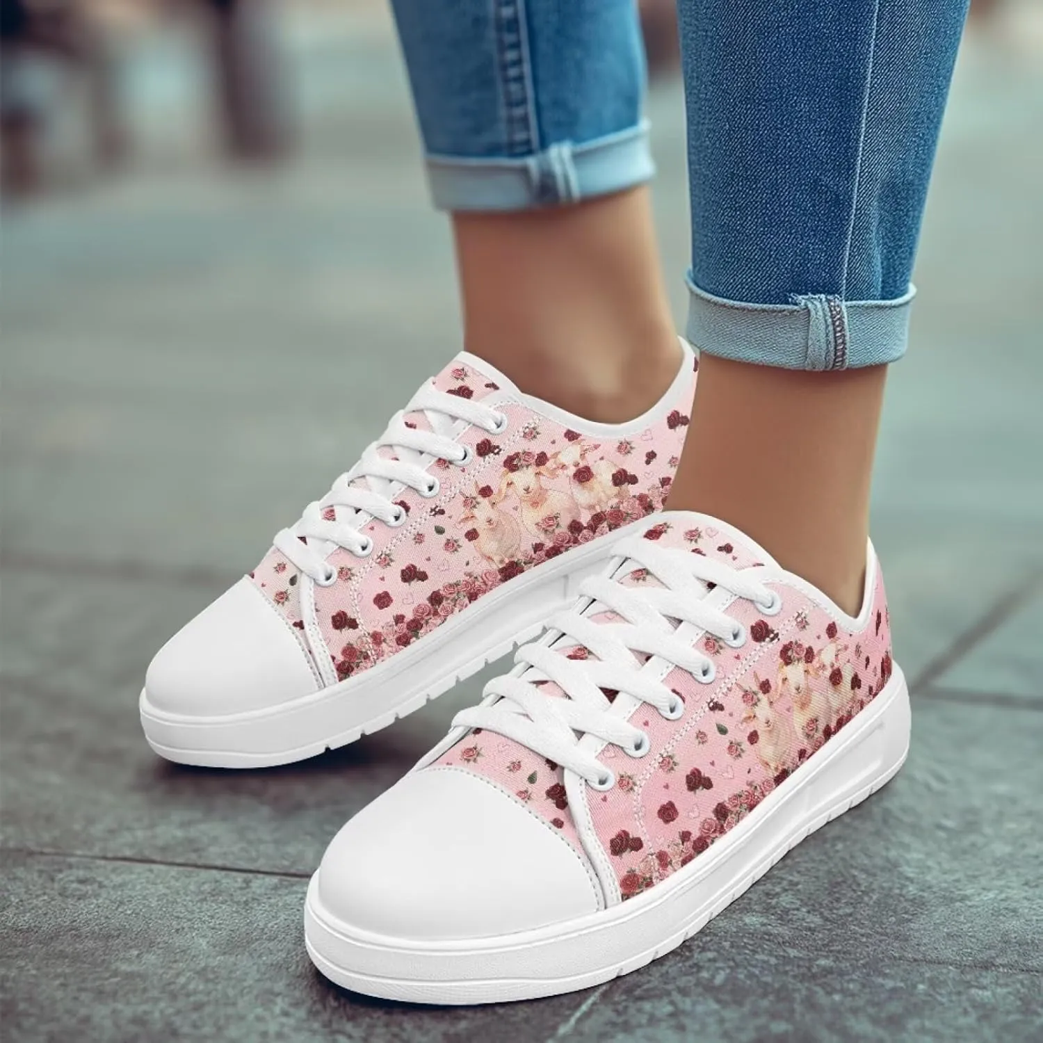 Womens Canvas Sneaker Fashion Jogging Footwear Comfortable Casual Walking Shoes Slip On Sneakers