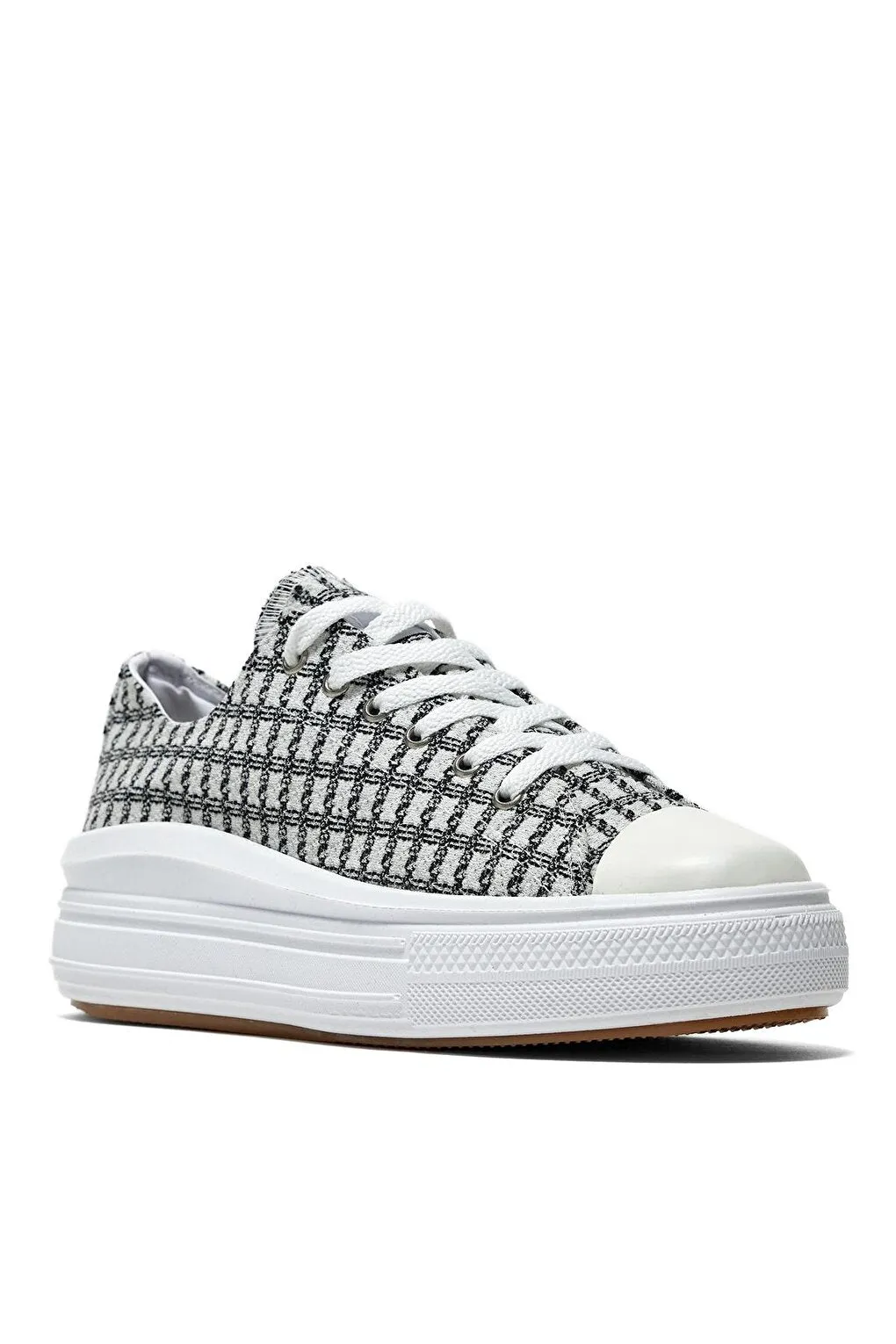 Women's Checkered Comfortable Thick Soled Sports Shoes