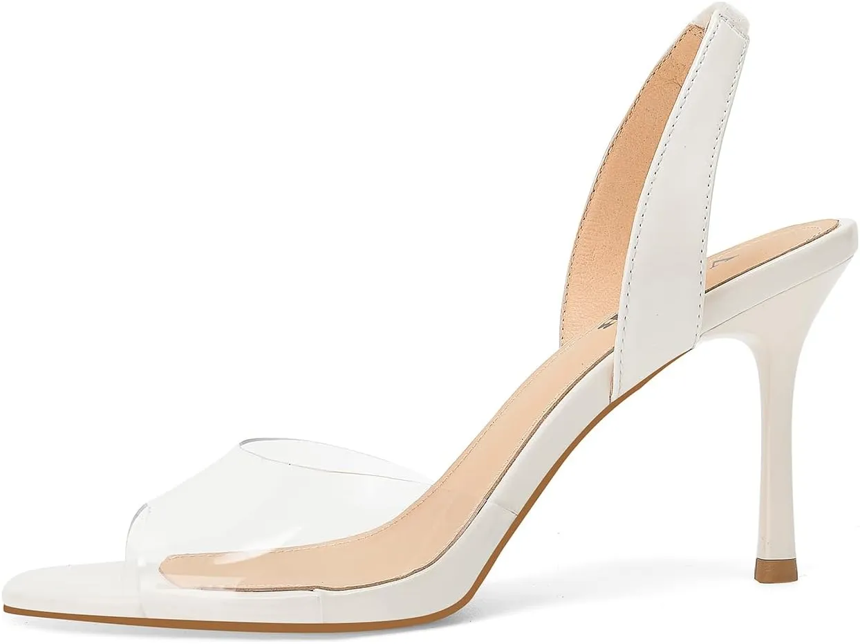 Women's Clear High Heels Sandals Slingback Open Toe Stiletto Shoes for Women Weddings Parties Formally Daily Wear...