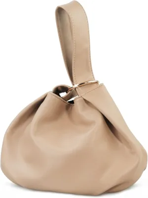 Women's Clutch Soft Vegan Leather Hobo Top Handle Bag Small Tote Purse