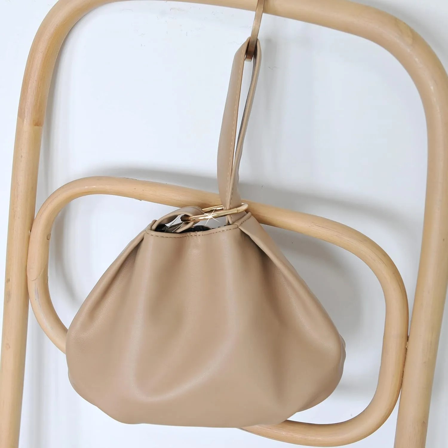 Women's Clutch Soft Vegan Leather Hobo Top Handle Bag Small Tote Purse