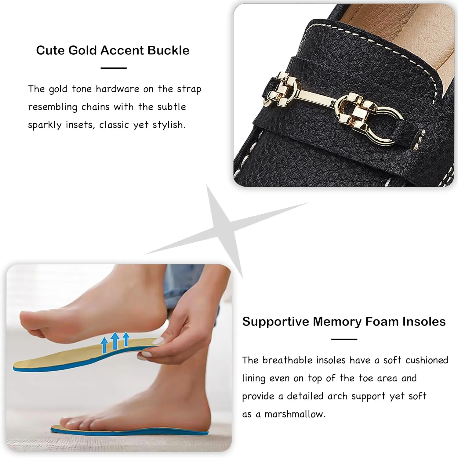 Women's Comfortable & Lightweight Leather Loafers Slip-Ons Driving Mocs Walking Shoes Cute Business Casual Dress Shoes Work Flats for Women