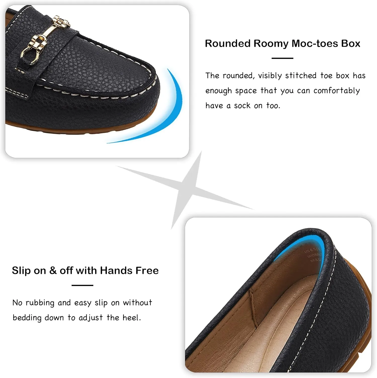 Women's Comfortable & Lightweight Leather Loafers Slip-Ons Driving Mocs Walking Shoes Cute Business Casual Dress Shoes Work Flats for Women