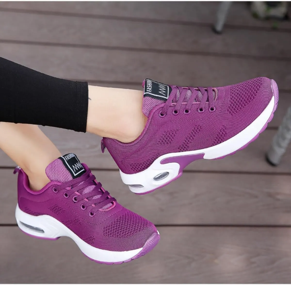 Women's Flying Knit Running Shoes - Lightweight Lace-up Sneakers for Daily Walking and Work, Garden Shoes