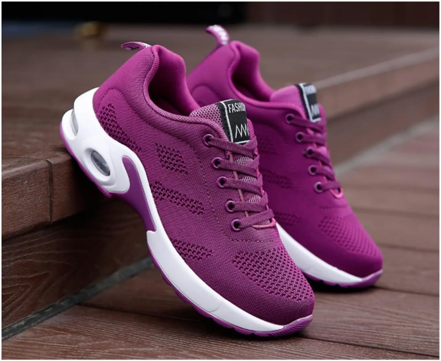 Women's Flying Knit Running Shoes - Lightweight Lace-up Sneakers for Daily Walking and Work, Garden Shoes
