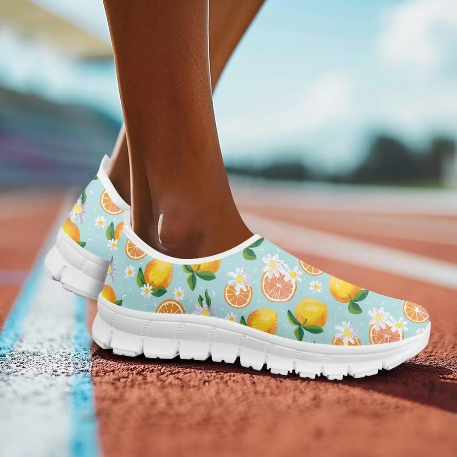 Women's Fruit Work Shoes Casual Loafers Flats Walk Shoes Ankle Support Platform Sneaker for Travel