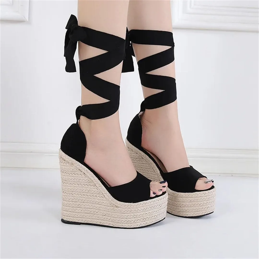 Women's High Heel Wedge Sandals With Ankle Strap Platform Peep Toe Gladiator Casual Party Shoes