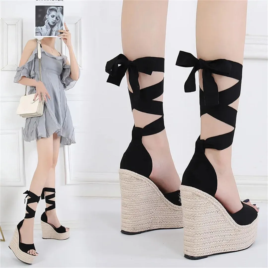 Women's High Heel Wedge Sandals With Ankle Strap Platform Peep Toe Gladiator Casual Party Shoes