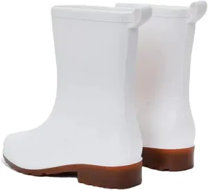 Women's High Top Mid-Calf Rain Shoe Soft Sole Non Slip Waterproof Work Shoe Low Heel Water Shoes