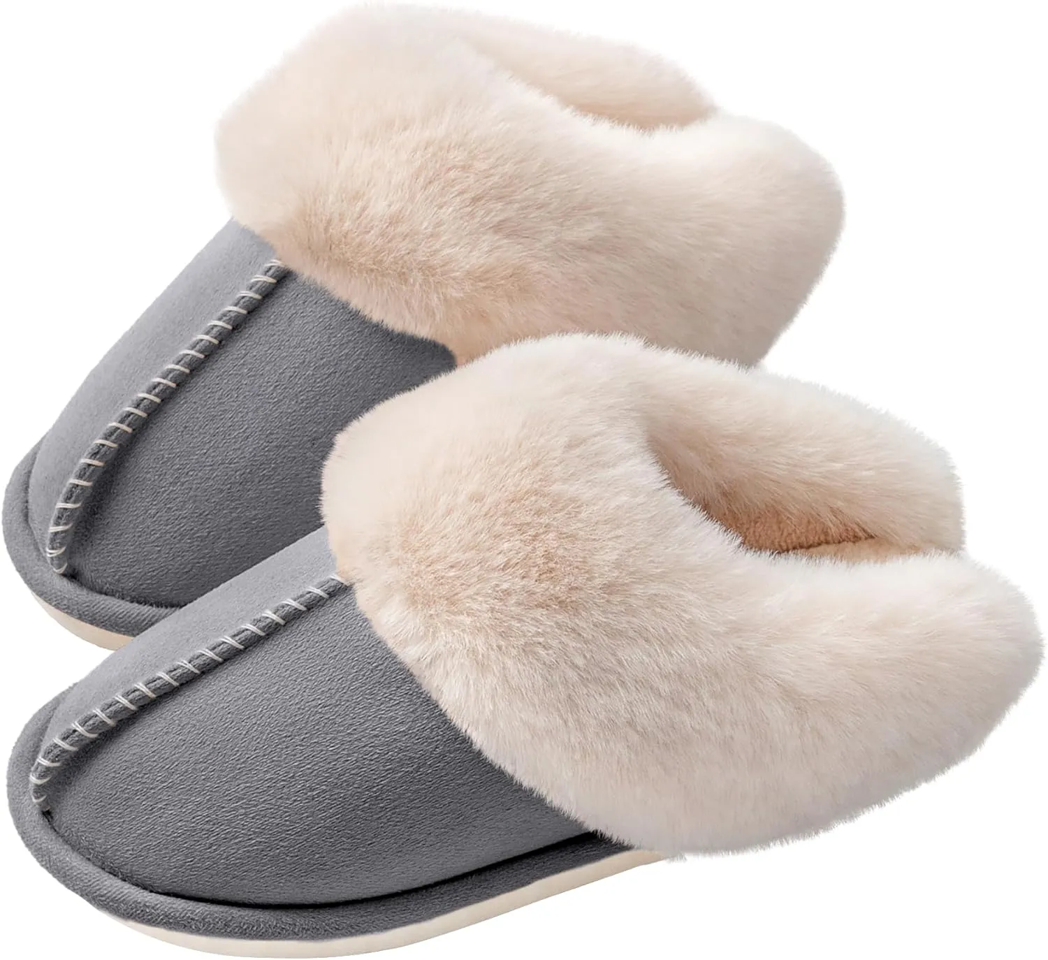 Women's House Slippers Memory Foam Fluffy Soft Slippers, Slip on Winter Warm Shoes for Women