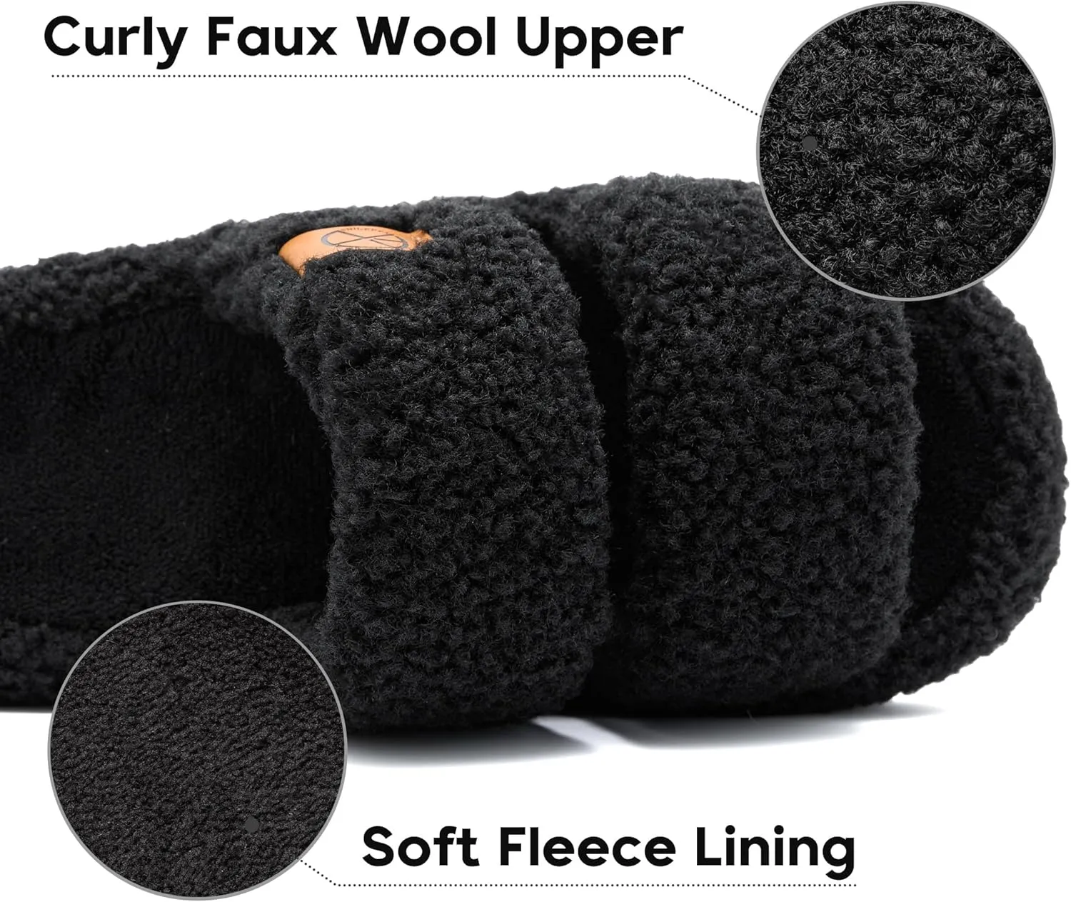 Women's House Slippers Open Toe Indoor Slippers Memory Foam House Shoes with Soft Fleece