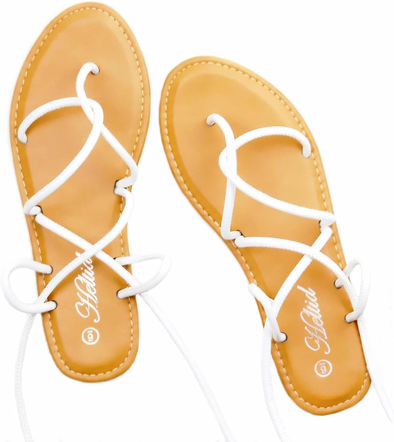 Women's Lace Up Gladiator flat Sandals Strappy Sandal for Women Dress Shoes