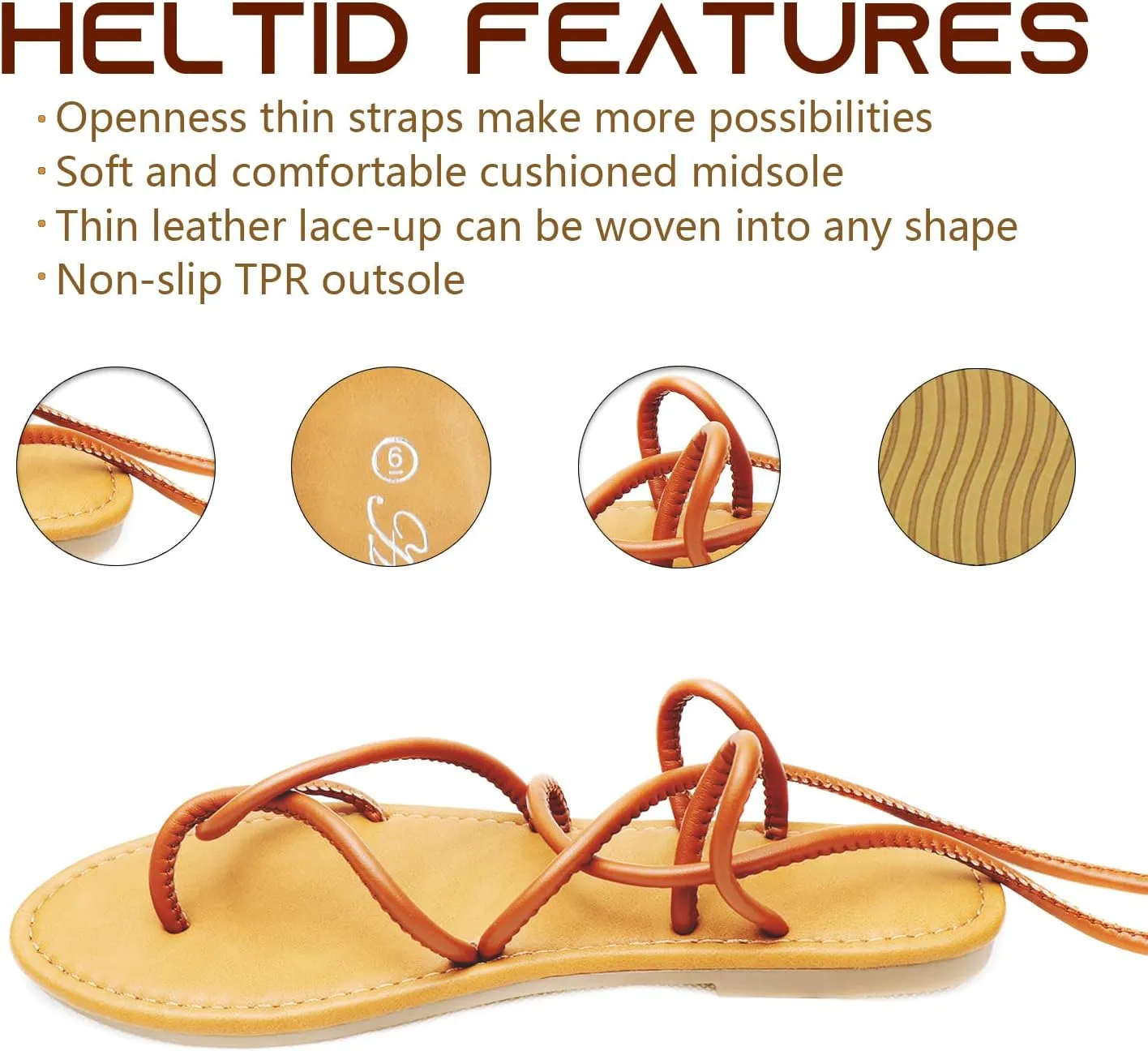 Women's Lace Up Gladiator flat Sandals Strappy Sandal for Women Dress Shoes