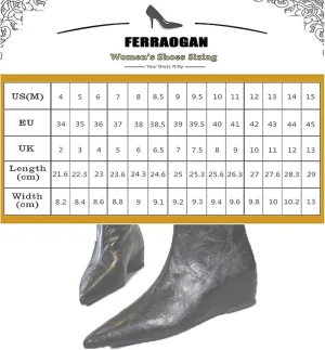 Women's Leather Flat Wedge Ankle Boots with Back Zipper Retro Comfortable Pointed Toe Internal Height Increase Fall Winter Dress Short Boots